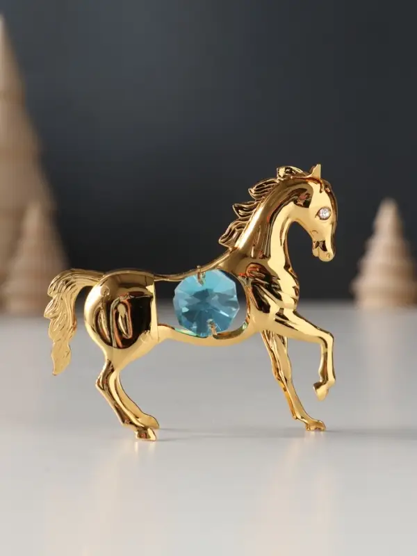 Сувенир Лошадка маленькая с 2-мя голубыми хрусталиками, 7х2х6 см. Сувенир Лошадка маленькая с 2-мя голубыми хрусталиками, 7х2х6 см.