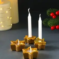 Набор свечей &laquo;Новогодние свечи и подсвечники&raquo;, 6 шт., 15&times;10&times;2.7 см
