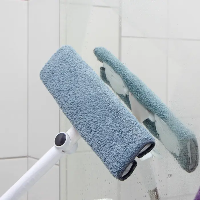 Окномойка бабочка, стальная телескопическая ручка, микрофибра, поворот на 180&deg;, 27&times;7&times;114(137) см