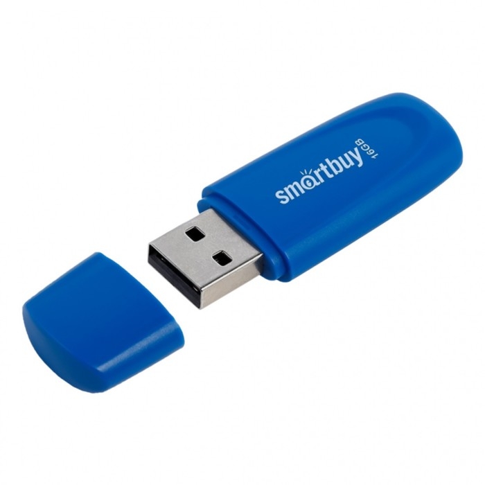 Флешка Smartbuy 016GB2SCB, 16 Гб, USB2.0, чт до 15 Мб/с, зап до 12 Мб/с, синяя Флешка Smartbuy 016GB2SCB, 16 Гб, USB2.0, чт до 15 Мб/с, зап до 12 Мб/с, синяя