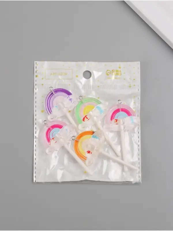 Подвеска для творчества акрил Подвеска для творчества акрил "Радуга и тучки" МИКС 6х3,5х1 см