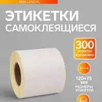 Термоэтикетка 120&times;75 мм, диаметр втулки=40 мм, 300 этикеток ТОП
