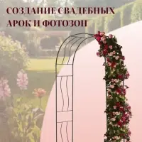 Арка садовая, 240&times;125&times;36.5 см, для вьющихся растений, металлическая, зелёная, &laquo;Волна&raquo;