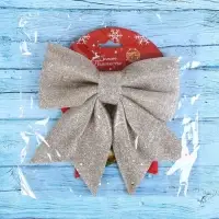 Ёлочная игрушка &laquo;Зимнее волшебство. Бант&raquo; пластик, 20&times;18 см, бежевый