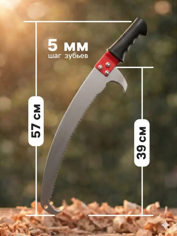Ножовка садовая, 390 мм, лезвие-ограничитель, под черенок d=29 мм