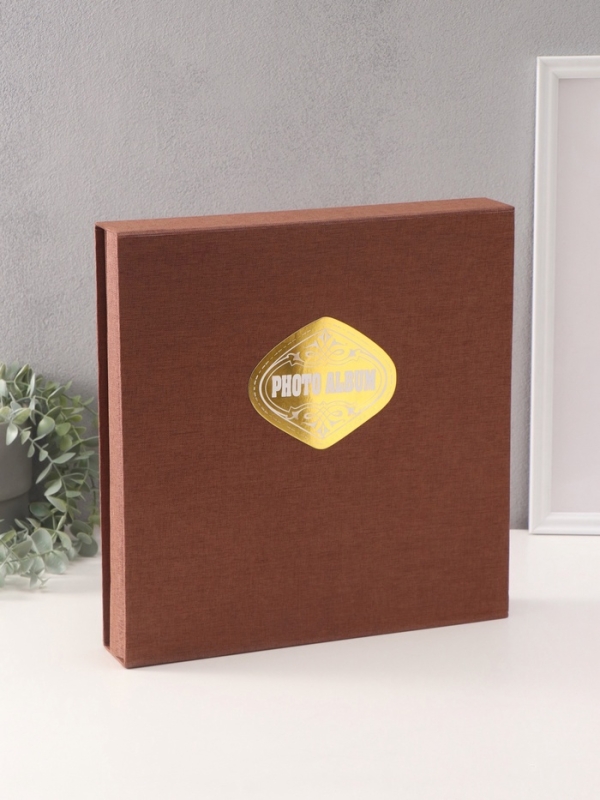 Фотоальбом на 500 фото 10х15 см Фотоальбом на 500 фото 10х15 см "Текстильный альбом" в коробке бежевый 4,7х33х34 см