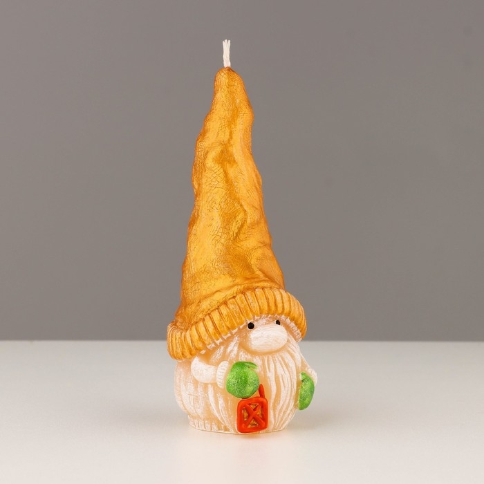 Свеча декоративная "Сказочный гномик", 5,2х5,8х13,2 см, металлик