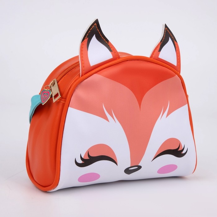 Сумка детская для девочки Сумка детская для девочки "Лисенок", искусственная кожа, с брелком, 18х15х2 см