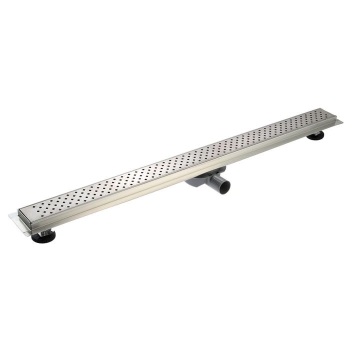 Трап ZEIN engr, c флaнцeм свободного вращ 360°, 7×100 см, d=40/50 мм, нерж сталь, сатин