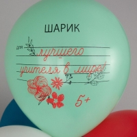 Шар латексный 12" «Шарики учителю», шелкография, 1-сторонний, набор 25 шт., МИКС