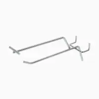 Крючок одинарный с цен. для перф панели, d=5 мм, L=15 см, шаг 50 мм, цвет хром (фас. 10шт)