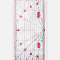 Линейка для квилтинга и пэчворка, с транспортиром, 30&times;15 см, розовая