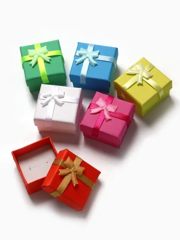 Коробочка подарочная под кольцо «Неон», 4×4 см, МИКС, вставка белая Коробочка подарочная под кольцо «Неон», 4×4 см, МИКС, вставка белая