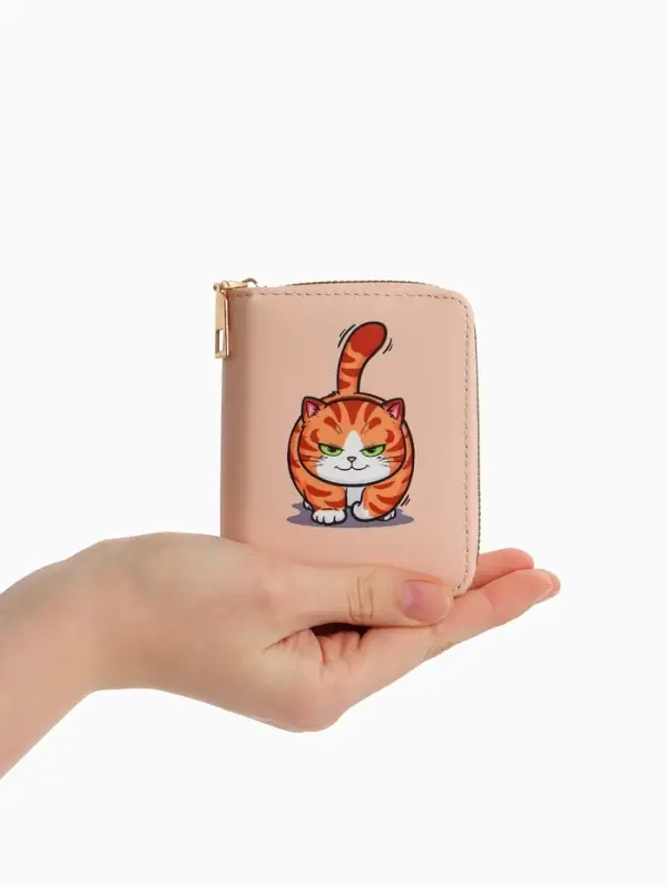 Кошелёк на молнии &laquo;Выбражулька&raquo;, 8.5&times;2.5&times;10.5 см, с принтом, оранжевый
