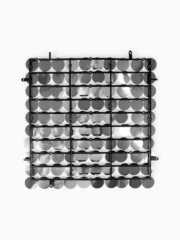 Панель с пайетками для фотозоны, круглые, 30&times;30 см, серебристая