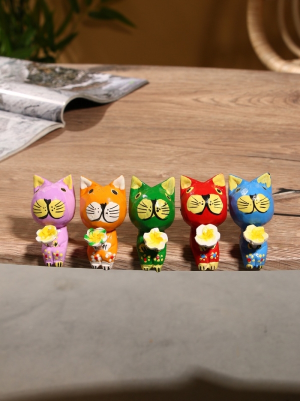 Сувенир интерьерный Сувенир интерьерный "Кошечки" дерево (набор 5 штук)