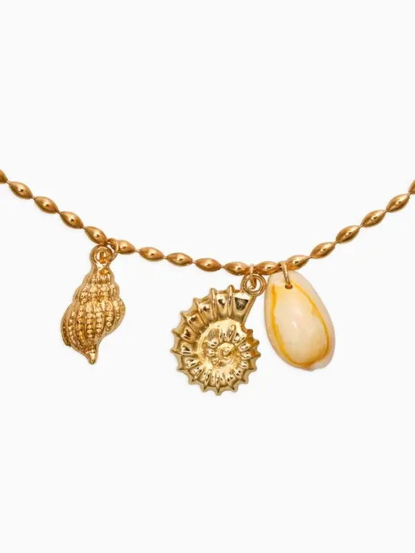 Колье "Летний вайб" морское дно, цвет белый в золоте