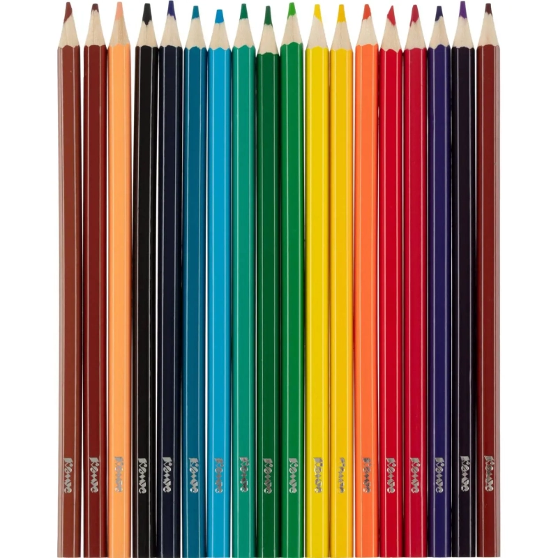 Карандаши цветные 18 цв/наб, 6-гранные Комус Класс Максики классические