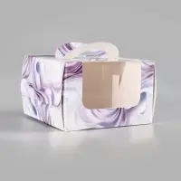 Коробка под бенто-торт с окном For you, 15,5 х 15,5 х 10 см