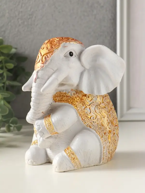 Фигурка гипс &laquo;Слон Индийски&raquo;, 15&times;12&times;11 см, серый с росписью