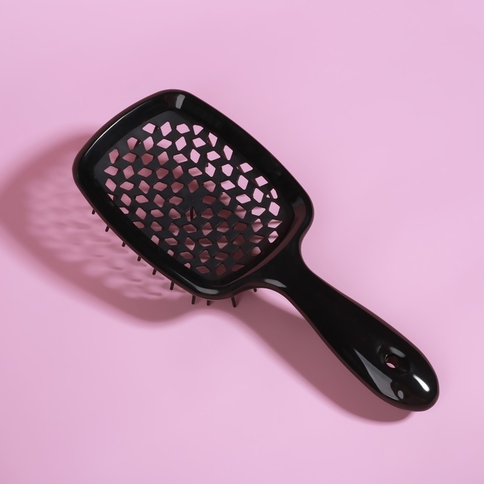 Расчёска массажная, широкая, вентилируемая, 8,5 × 20,5 см, цвет чёрный Расчёска массажная, широкая, вентилируемая, 8,5 × 20,5 см, цвет чёрный