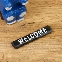 Сувенир "Кот с табличкой WELCOME" дерево 8х4х10 см, цв. синий