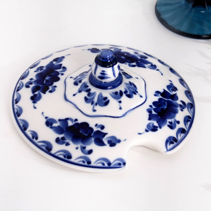 Супница «Цветы», D=23 см, H=15 см, малая, гжель Супница «Цветы», D=23 см, H=15 см, малая, гжель