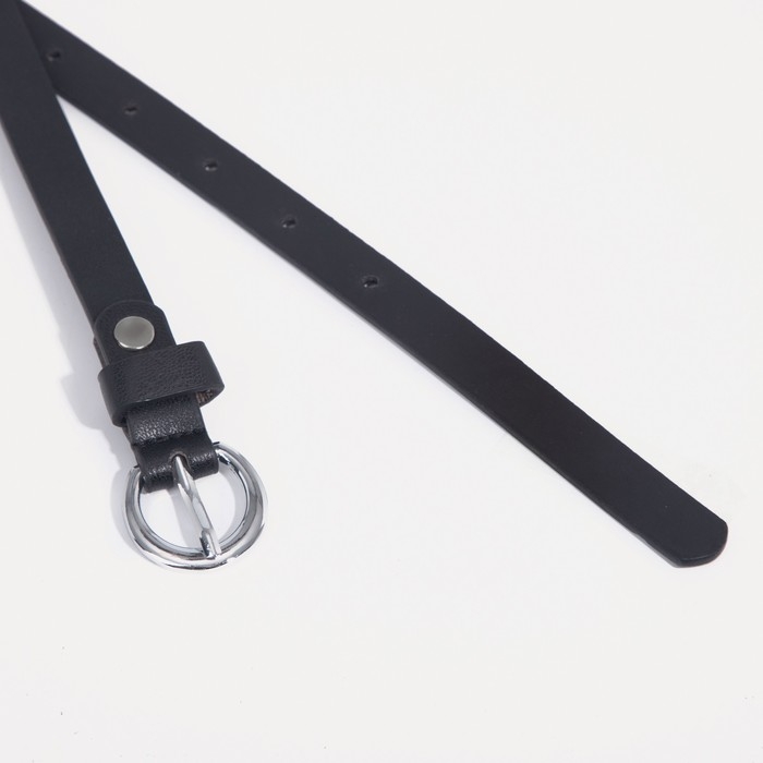 Ремень женский, ширина 0.8 см, винт, пряжка металл, цвет чёрный