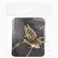 Кольцо для платка "Бабочка профиль", цвет белый в чернёном золоте Кольцо для платка "Бабочка профиль", цвет белый в чернёном золоте