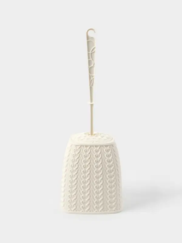 Ёршик для унитаза Melange, d=14 см, h=42 см, с подставкой, цвет молочный туман