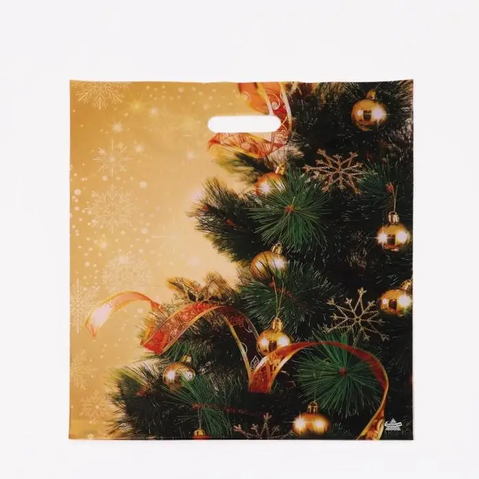 Пакет  Пакет "Золотое настроение", полиэтиленовый с вырубной ручкой, 45 х 38 см.