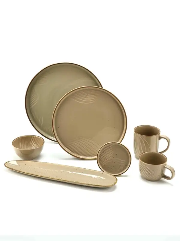 Тарелка плоская керамическая &laquo;Песчаный берег&raquo;, d=23 см, ручная работа