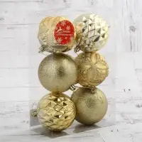 Ёлочные шары &laquo;Саманта&raquo;, d=8 см, набор 6 шт., золото