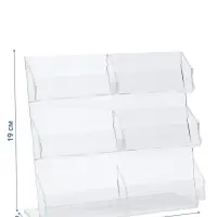 Подставка для визиток, 6 мест, 19&times;19&times;9.5 см, оргстекло 2 мм