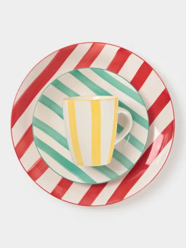 Тарелка Доляна &laquo;Райе&raquo;, d=26.5 см, керамика, бирюзовая