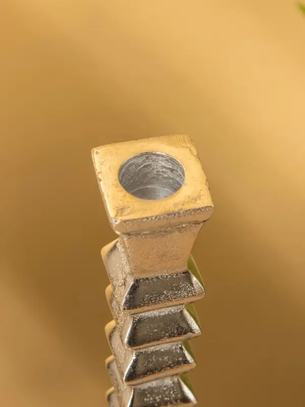 Подсвечник "Башня" алюминий 12х12х27 см