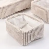 Набор корзин &laquo;Soft&Pure&raquo; 3 шт.: 1 шт. 38&times;27&times;11.5 см, 2 шт. 22&times;18&times;11 см, полиэстер. белый