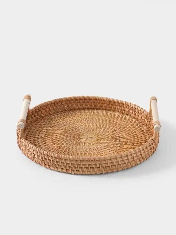 Поднос плетёный, 22&times;22&times;3 см, ротанг