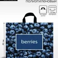 Пакет &laquo;Черника&raquo;, полиэтиленовый с петлевой ручкой, 44&times;42 см, 70 мкм