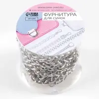 Цепочка для сумки, железная, 8.5&times;6.2 мм, 3 &plusmn; 0,1, м цвет серебряный