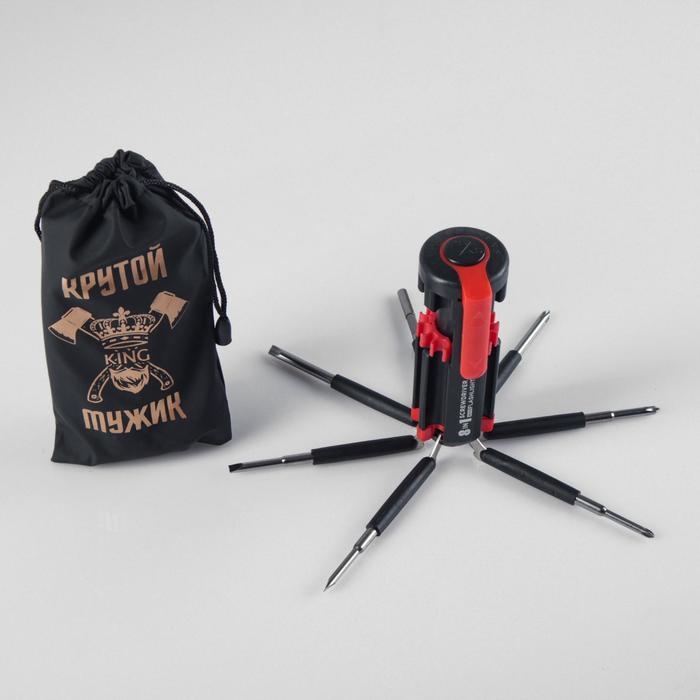 Фонарь многофункциональный, мультитул 8 в 1  Фонарь многофункциональный, мультитул 8 в 1 "Крутому мужику", 12 х 4 см, 3 ААА