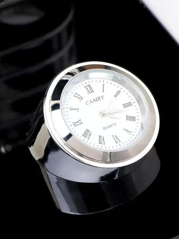 Набор настольный канцелярский 6 в 1 с визитницей и часами, черное дерево