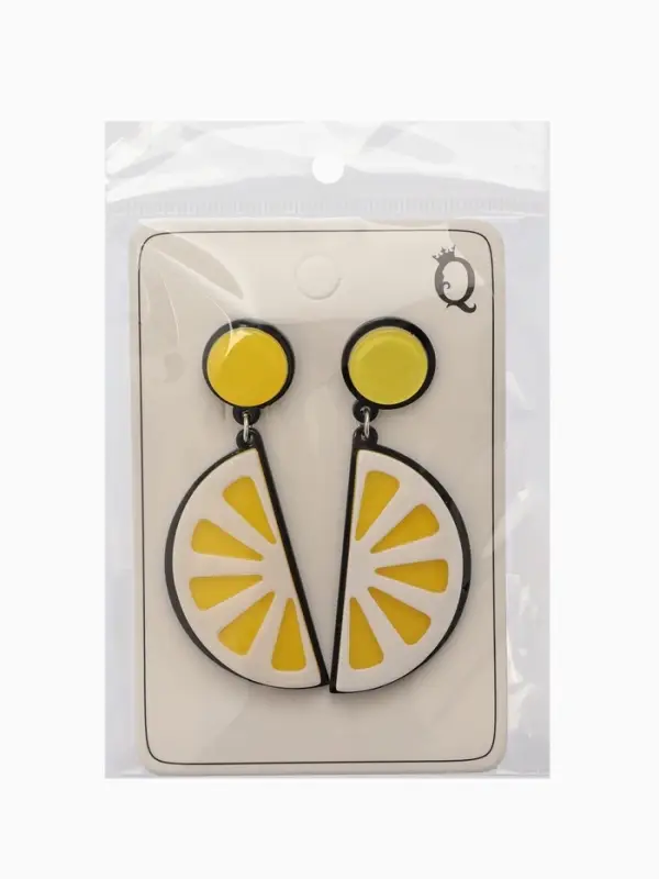 Серьги пластик &laquo;Вивьен&raquo; лимоны, цвет жёлто-белый