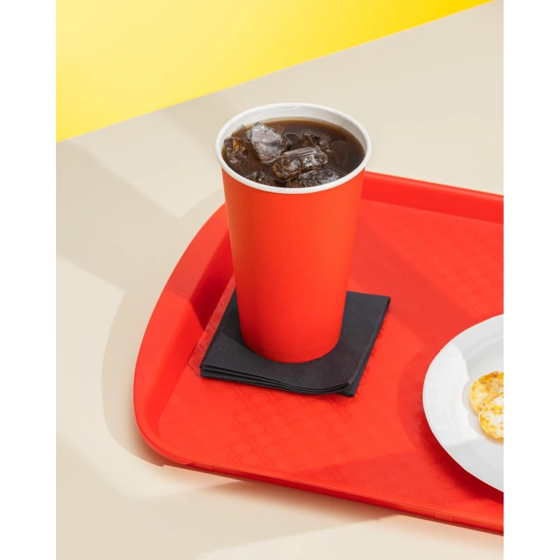 Стакан одноразовый бум 1-сл. d-90мм 400мл красный КОМУС 50шт/уп