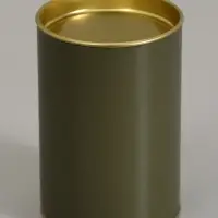 Тубус 73&times;110 мм (90 мм внутренняя высота), картон, хаки, металлическая крышка