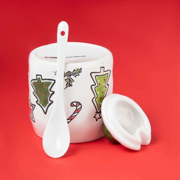 Сахарница новогодняя Доляна Sweet Treats, 270 мл, 8,1×10,6 см, керамика, цвет белый Сахарница новогодняя Доляна Sweet Treats, 270 мл, 8,1×10,6 см, керамика, цвет белый