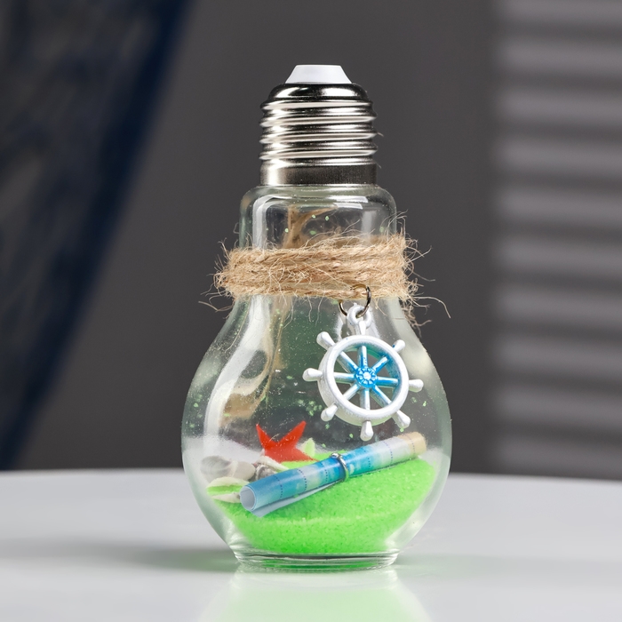 Сувенир в бутылке-лампочке Сувенир в бутылке-лампочке "Ракушки" 11*6*6см, микс