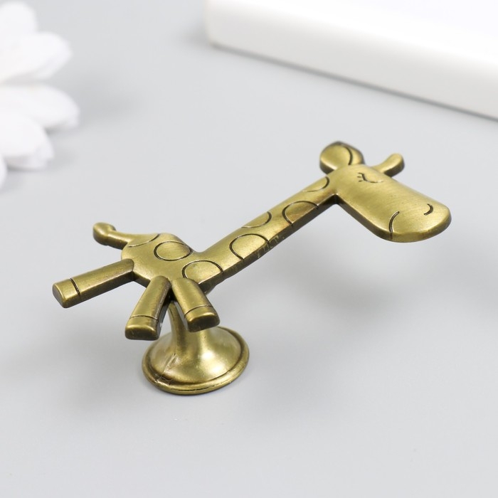 Ручка для шкатулки металл Ручка для шкатулки металл "Жираф" бронза 7,7х5,5х2,3 см