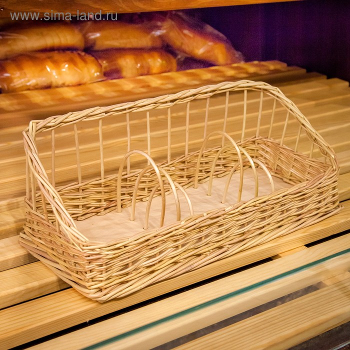 Лоток торговый &laquo;Специи&raquo;, фанерное дно, 3 секции, 36&times;15&times;5/13 см, ручное плетение, лоза