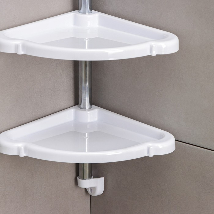 Полка угловая 4-х ярусная «Элансия», 24×24×98,2 см, цвет белый Полка угловая 4-х ярусная «Элансия», 24×24×98,2 см, цвет белый